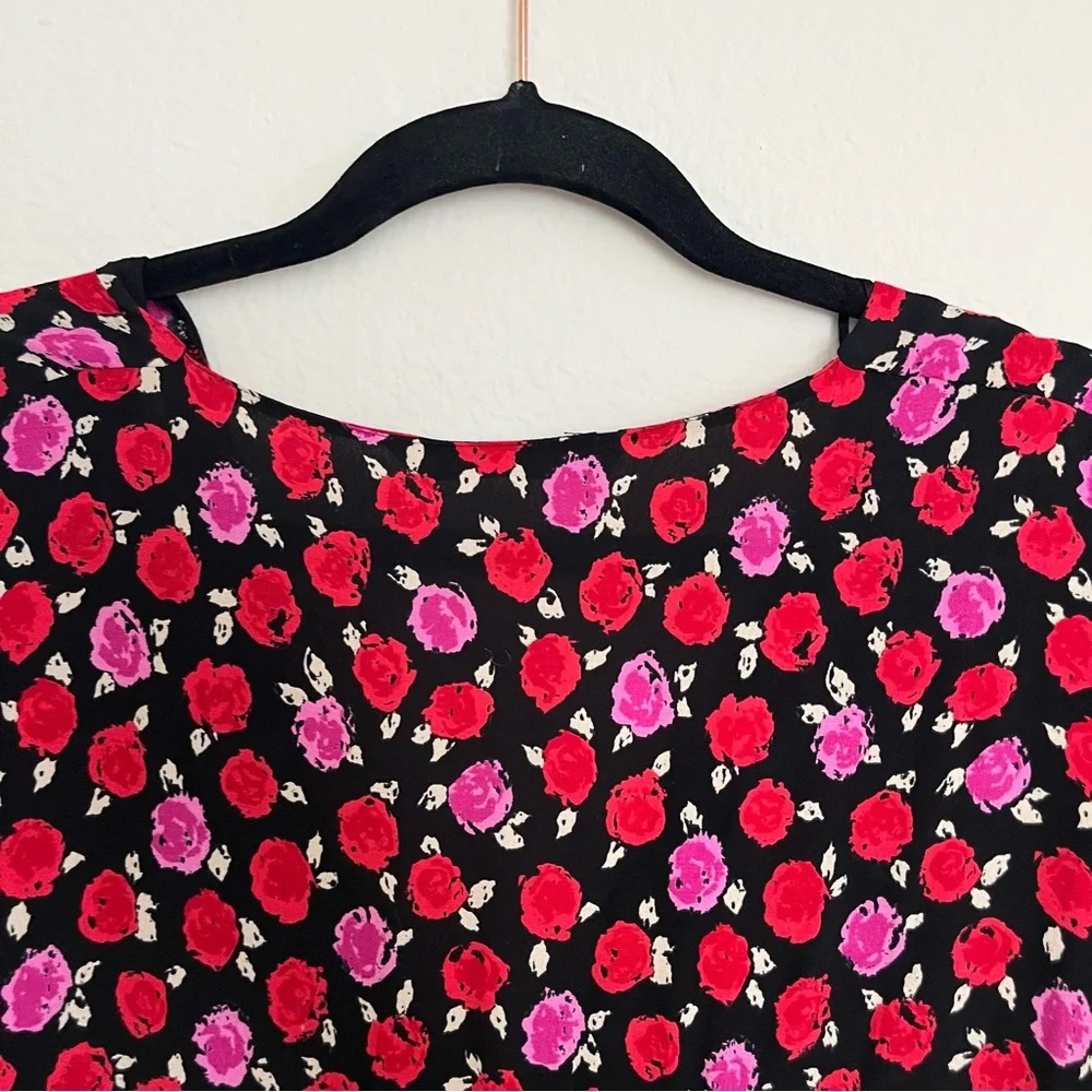 Zara Red Pink Floral Maxi Dress Romantic Cottagecore Boho Spring Whimsigoth - Picture 10 of 14